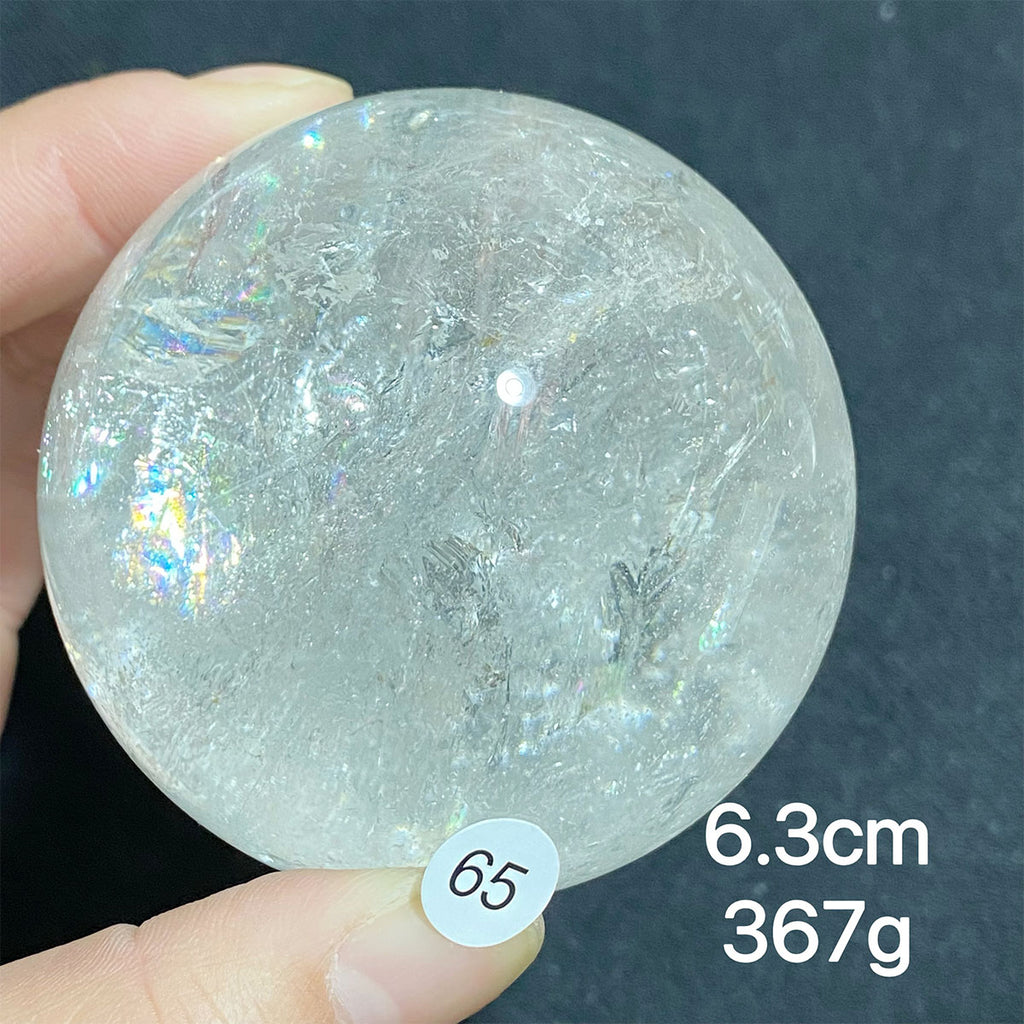 Natural Clear Quartz Rainbow Crystal Sphere