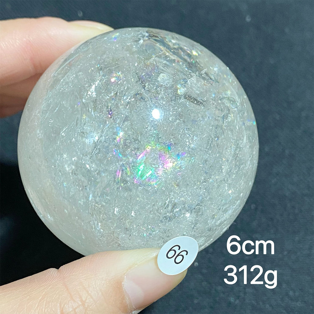 Natural Clear Quartz Rainbow Crystal Sphere