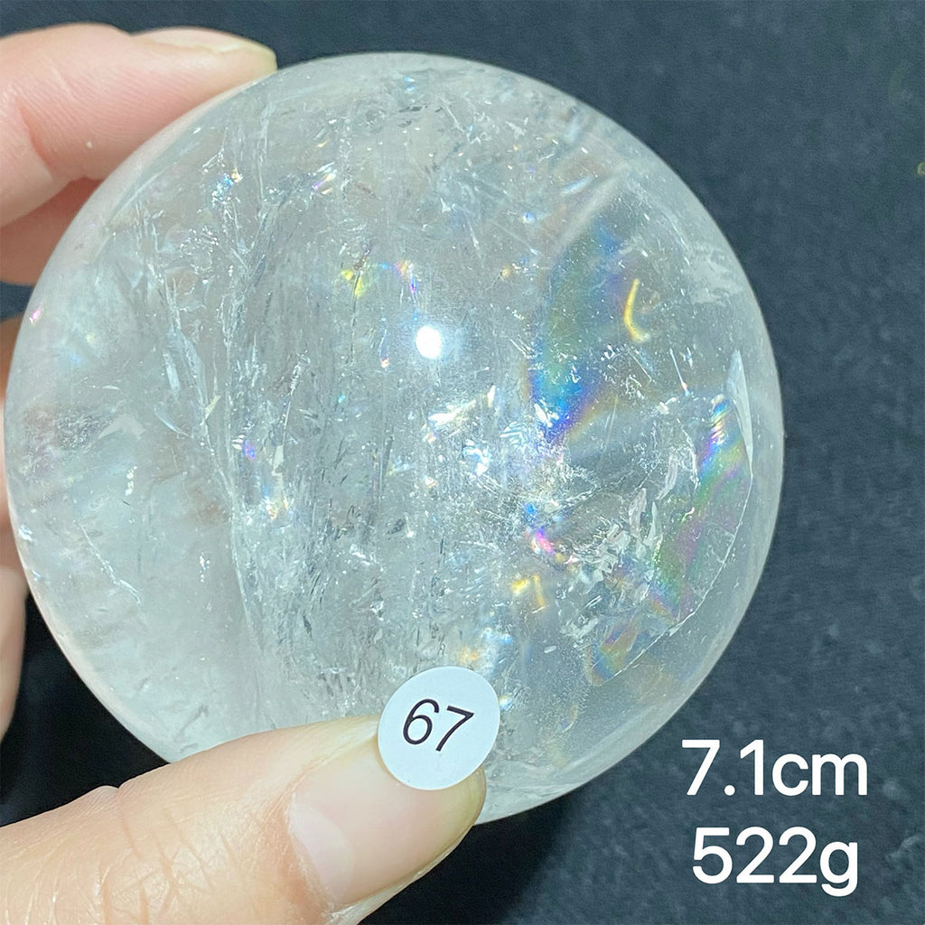 Natural Clear Quartz Rainbow Crystal Sphere