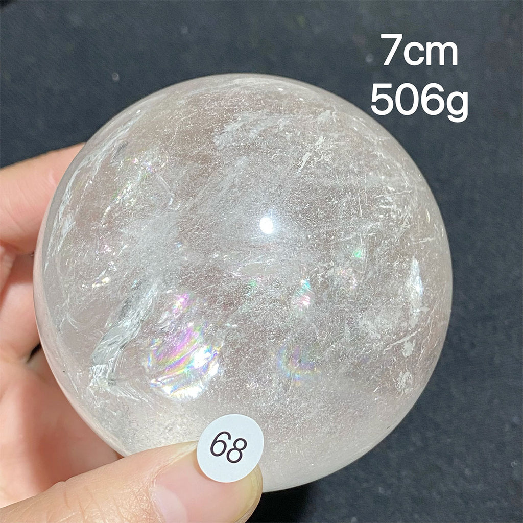 Natural Clear Quartz Rainbow Crystal Sphere