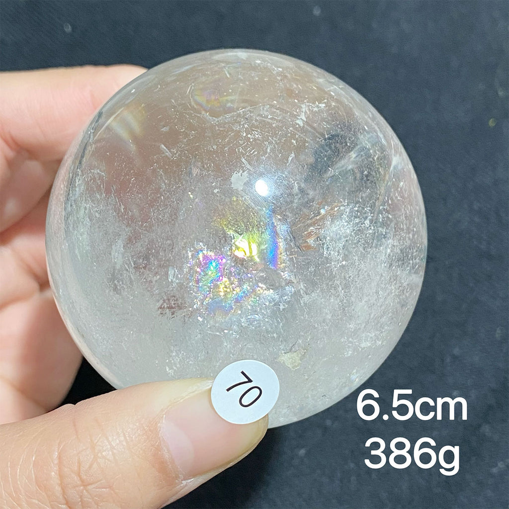 Natural Clear Quartz Rainbow Crystal Sphere