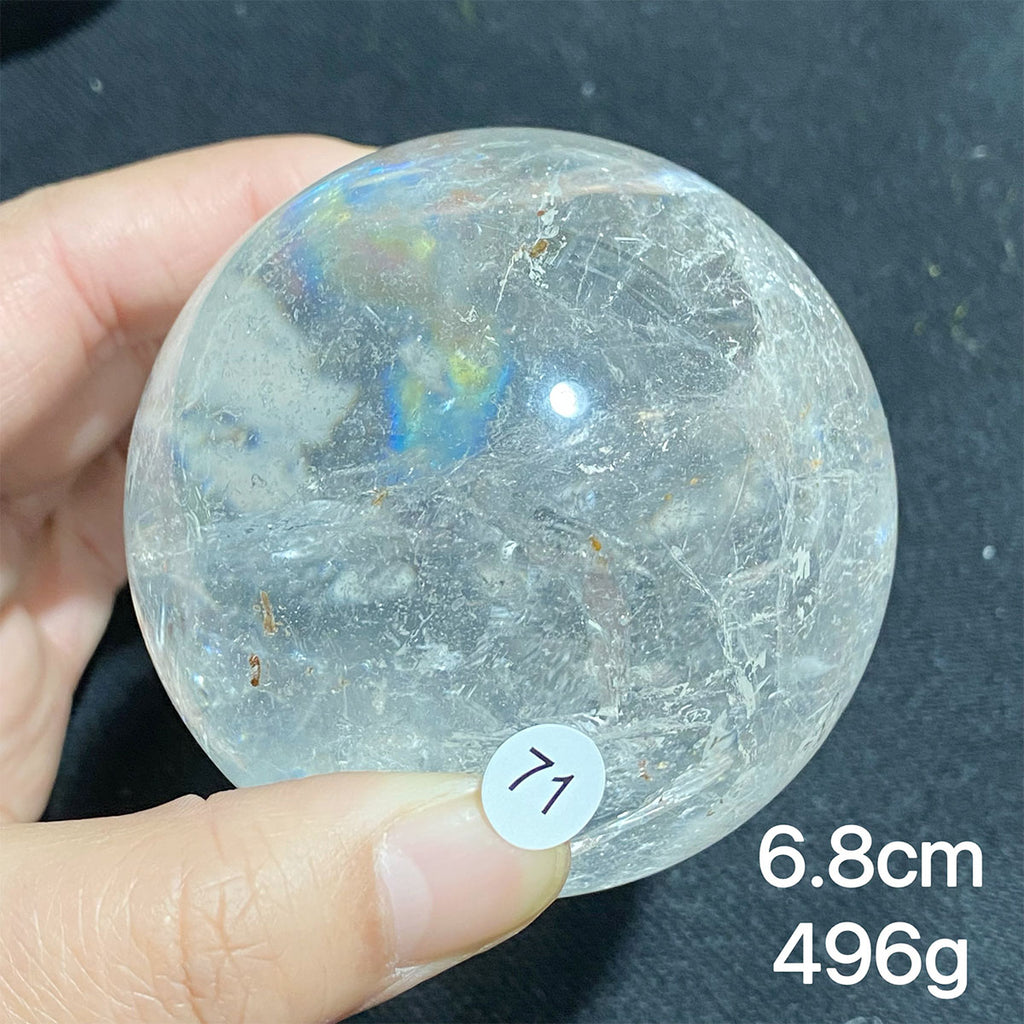 Natural Clear Quartz Rainbow Crystal Sphere