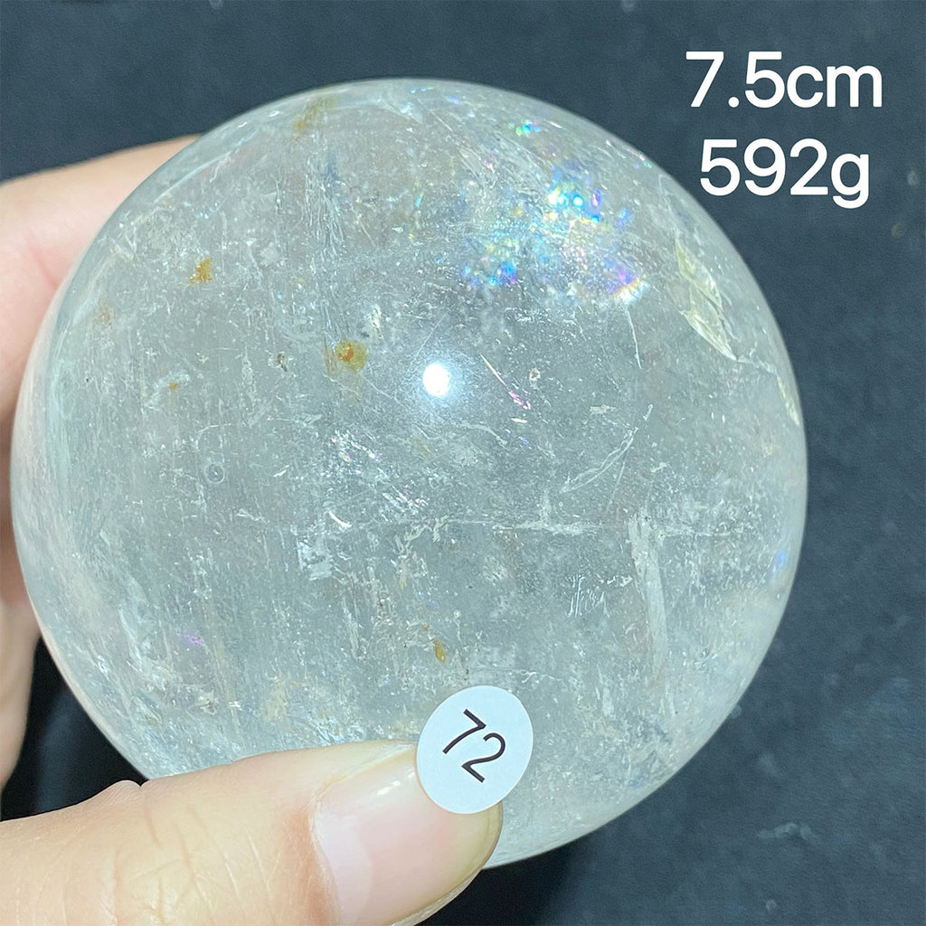 Natural Clear Quartz Rainbow Crystal Sphere