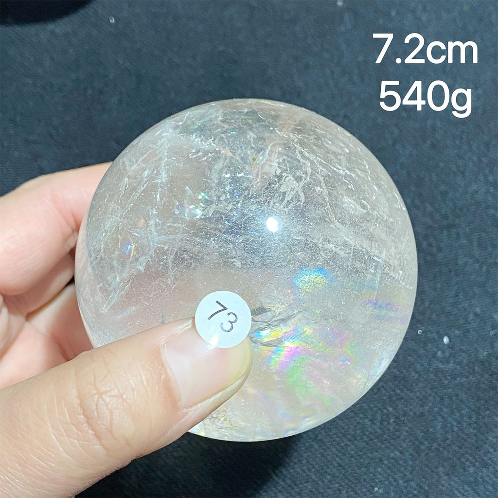 Natural Clear Quartz Rainbow Crystal Sphere