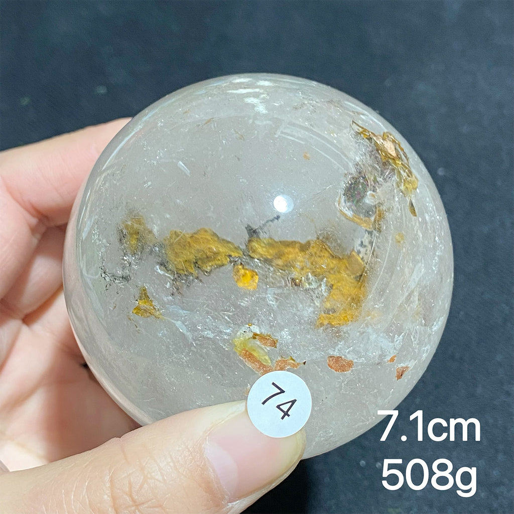 Natural Clear Quartz Rainbow Crystal Sphere