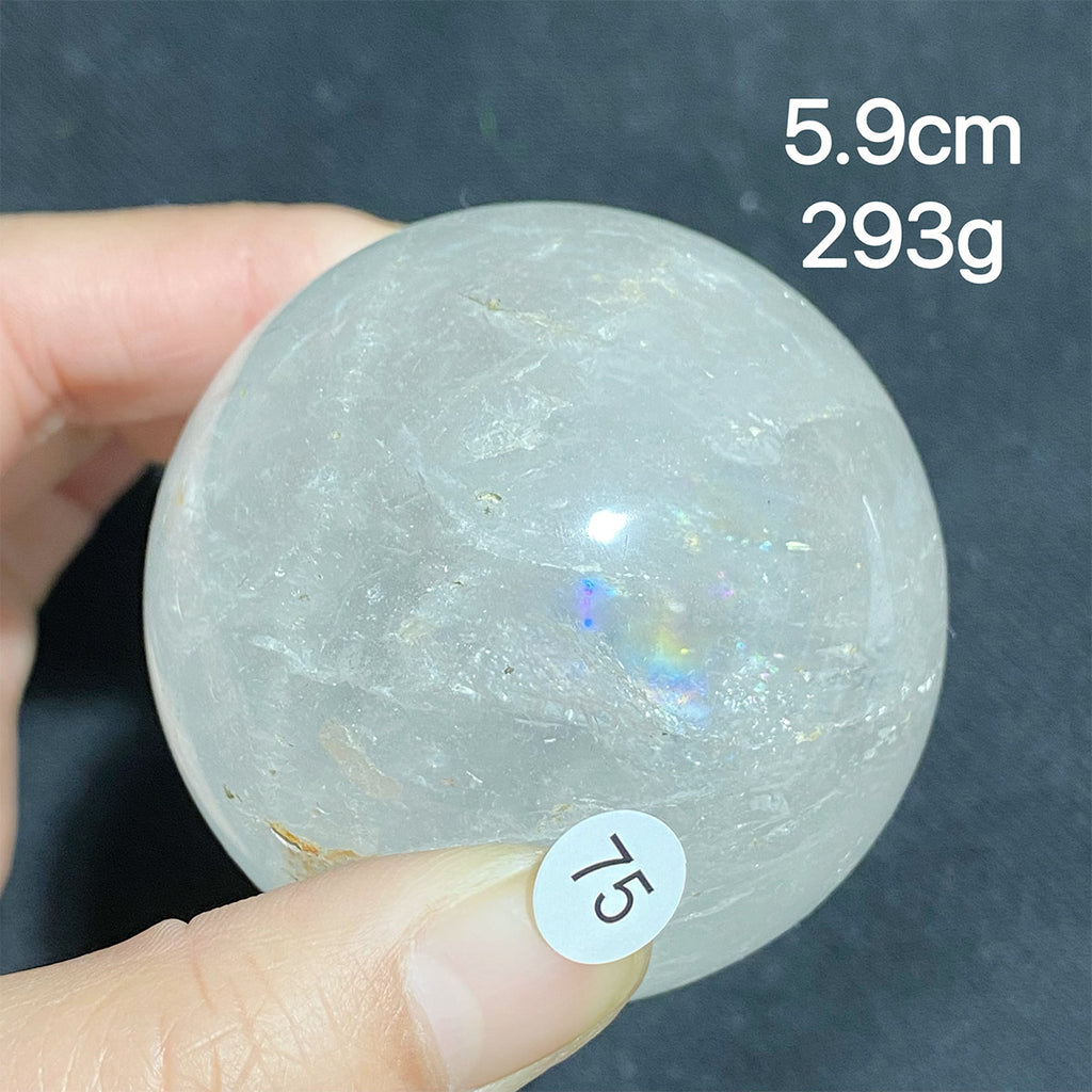 Natural Clear Quartz Rainbow Crystal Sphere