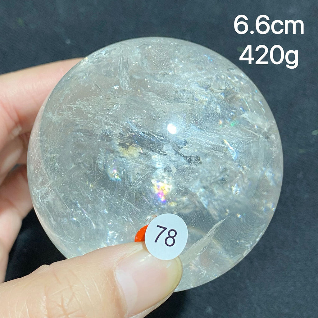 Natural Clear Quartz Rainbow Crystal Sphere