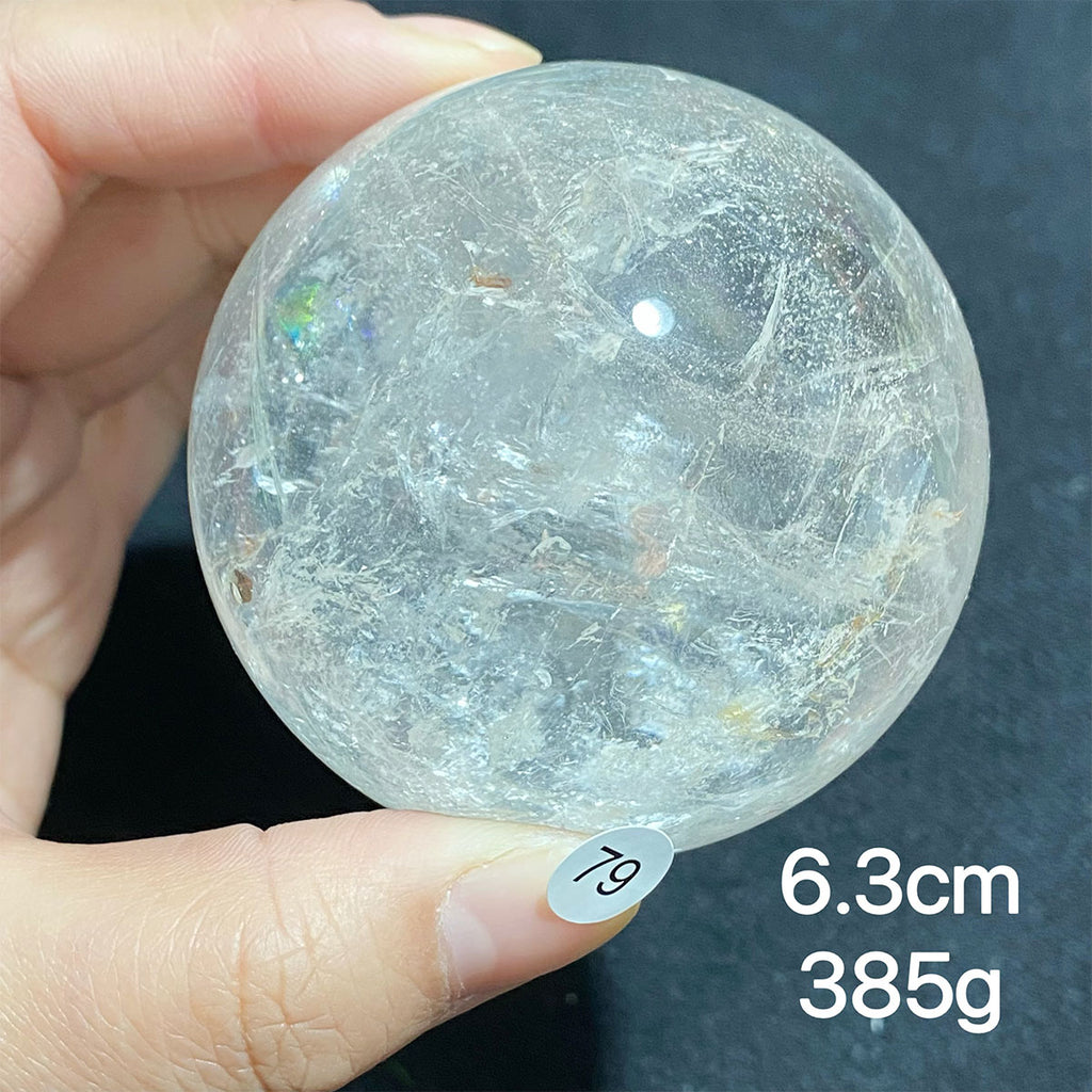 Natural Clear Quartz Rainbow Crystal Sphere