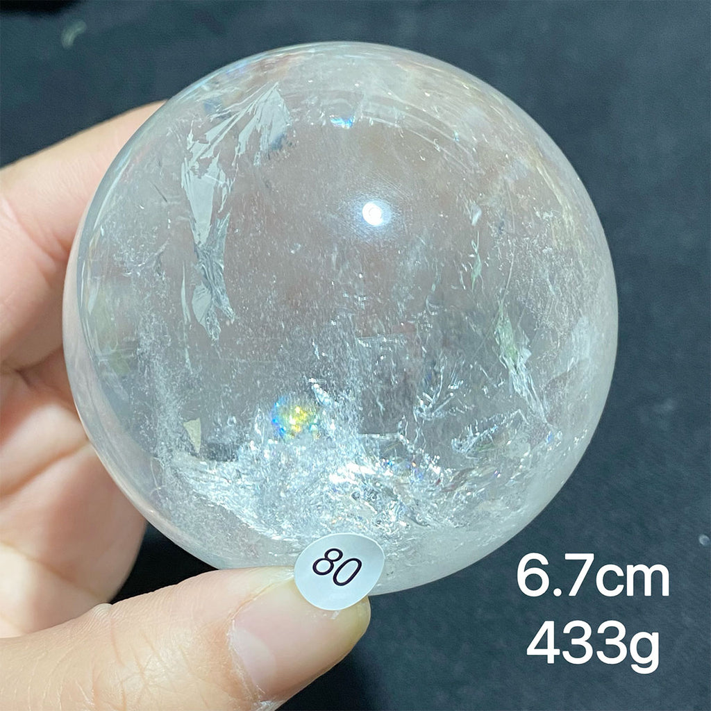 Natural Clear Quartz Rainbow Crystal Sphere