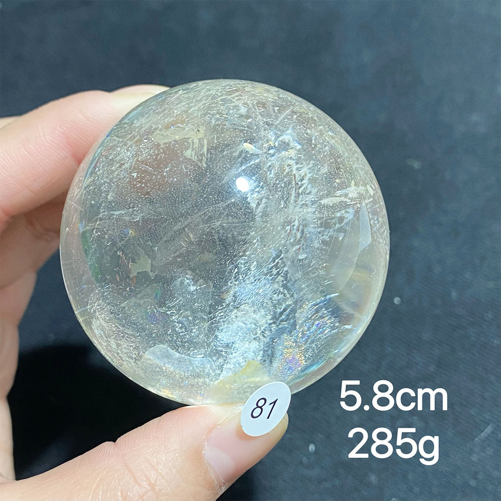 Natural Clear Quartz Rainbow Crystal Sphere