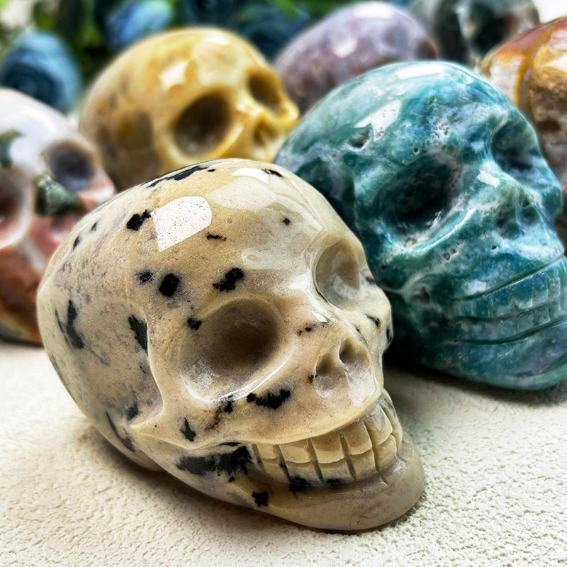 Natural Ocean Jasper Skull