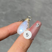 Load image into Gallery viewer, DIY Necklace High Quality Blue Moonstone Water Drop Shape Pendant Double Flash Crystals Stone Decoration