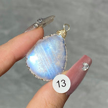 Load image into Gallery viewer, DIY Necklace High Quality Blue Moonstone Water Drop Shape Pendant Double Flash Crystals Stone Decoration