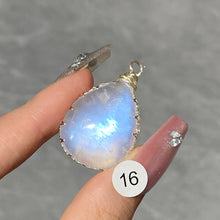 Load image into Gallery viewer, DIY Necklace High Quality Blue Moonstone Water Drop Shape Pendant Double Flash Crystals Stone Decoration