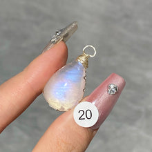 Load image into Gallery viewer, DIY Necklace High Quality Blue Moonstone Water Drop Shape Pendant Double Flash Crystals Stone Decoration