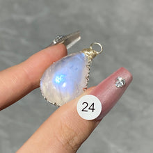 Load image into Gallery viewer, DIY Necklace High Quality Blue Moonstone Water Drop Shape Pendant Double Flash Crystals Stone Decoration