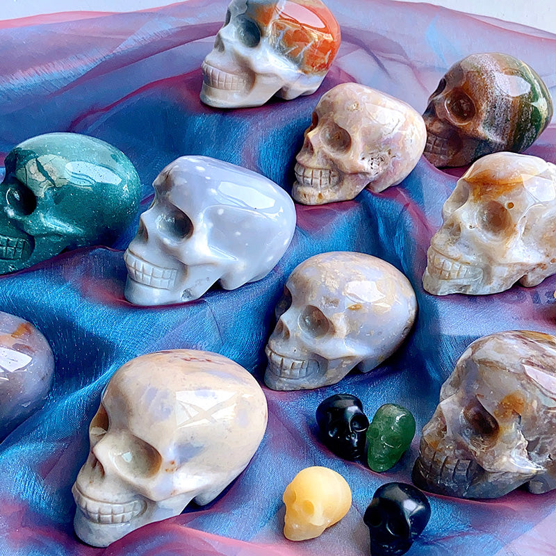 Natural Ocean Jasper Skulls