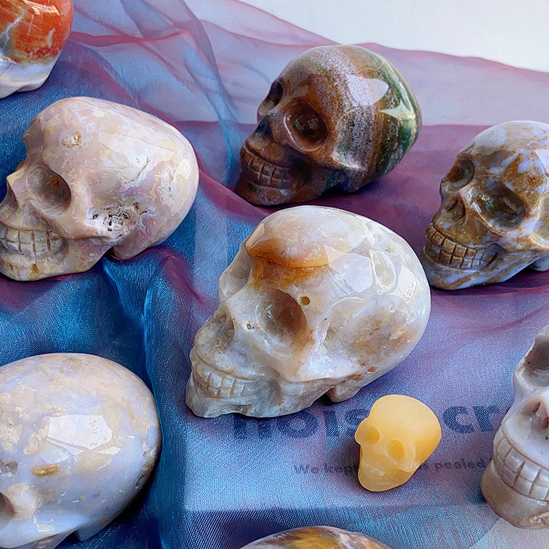 Natural Ocean Jasper Skulls