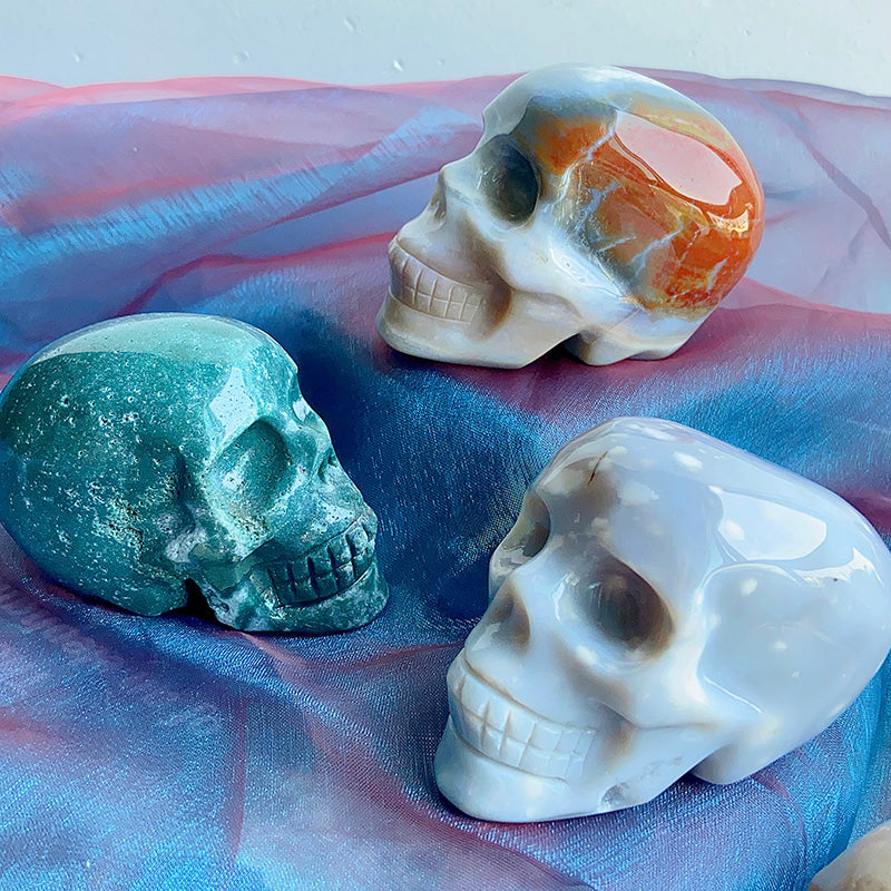 Natural Ocean Jasper Skulls