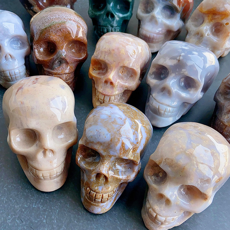 Natural Ocean Jasper Skulls