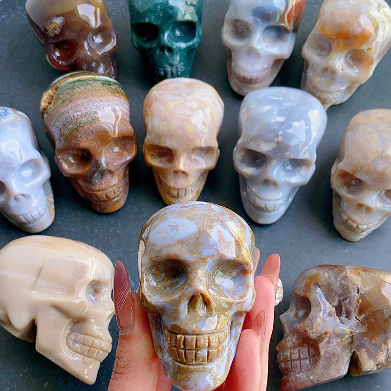 Natural Ocean Jasper Skulls