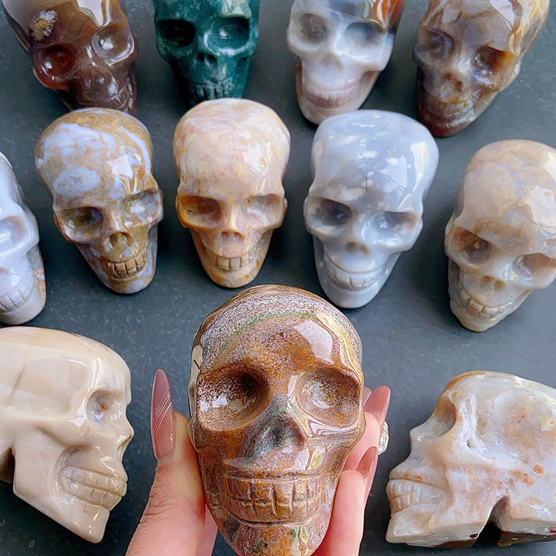 Natural Ocean Jasper Skulls