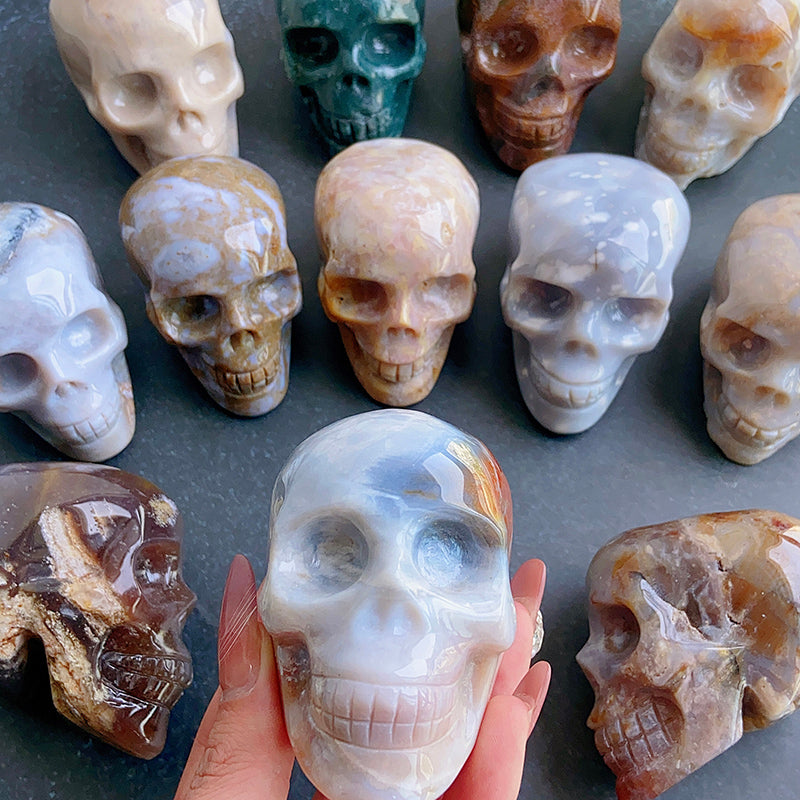 Natural Ocean Jasper Skulls