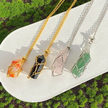 Load image into Gallery viewer, Crystal Cage Necklace Holder Net Metal Chain Stone Collecting Holder Adjustable Pendant Jewelry