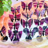 Beautiful Fluorite Butterfly Wings Carving Set (small size)