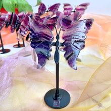 Load image into Gallery viewer, Beautiful Fluorite Butterfly Wings Carving Set (small size)