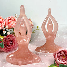 Load image into Gallery viewer, Beautiful Rose Quartz Yoga Women Carvings