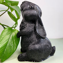 Load image into Gallery viewer, Black Resin Dog Rabbit Carvings