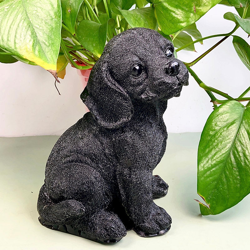 Black Resin Dog Rabbit Carvings