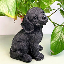 Load image into Gallery viewer, Black Resin Dog Rabbit Carvings