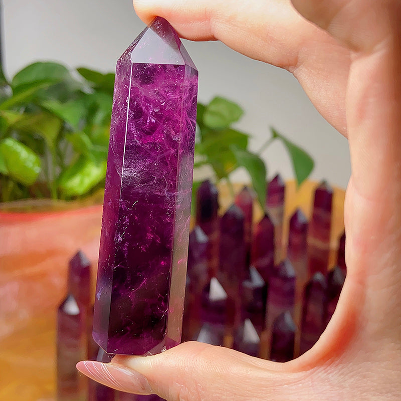 Natural Magenta Fluorite Tower/Point