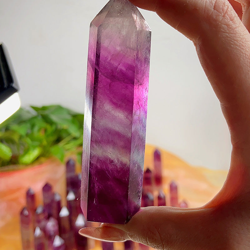 Natural Magenta Fluorite Tower/Point