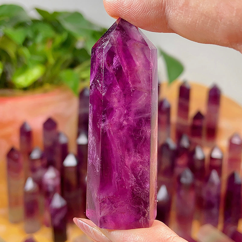 Natural Magenta Fluorite Tower/Point