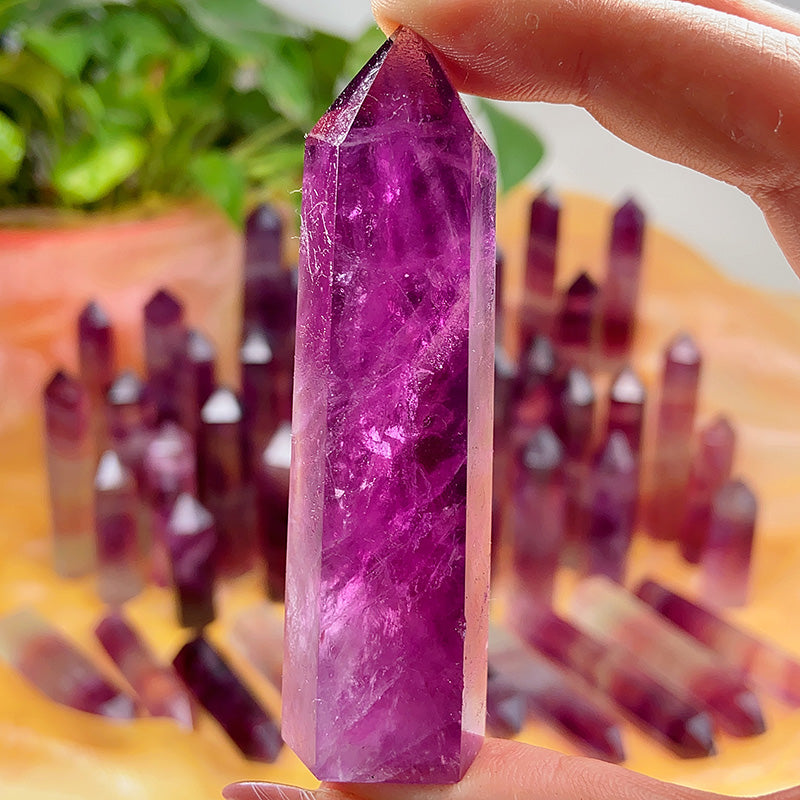 Natural Magenta Fluorite Tower/Point