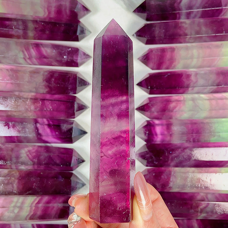 Natural Magenta Fluorite Tower/Point