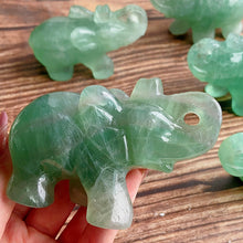 Load image into Gallery viewer, Natural Green Fluorite Elephant Carvings