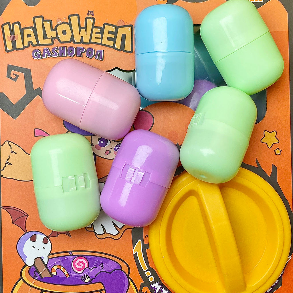 6 Count/Set Capsules Halloween Crystal  Gashapon Box