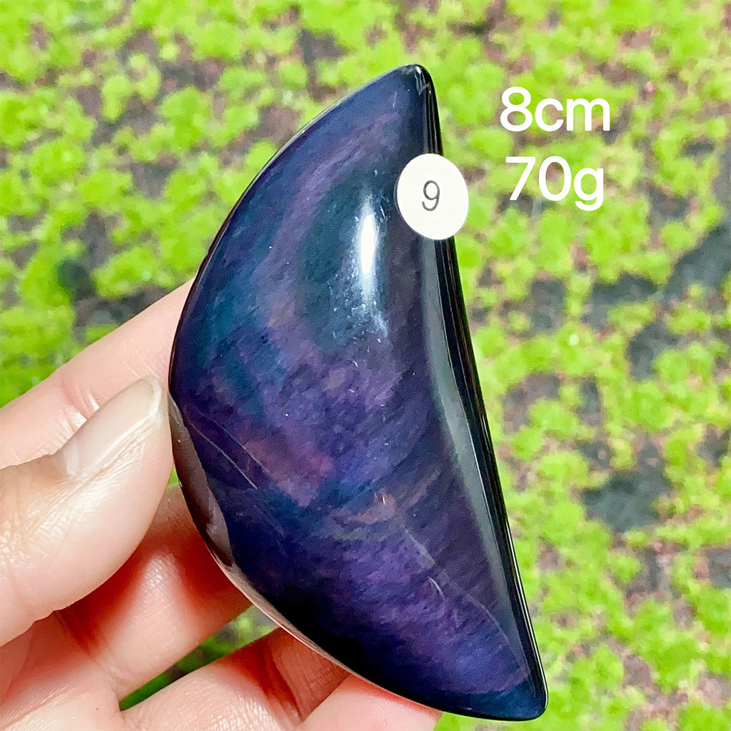 Natural Crystal Rainbow Obsidian Plam Moon