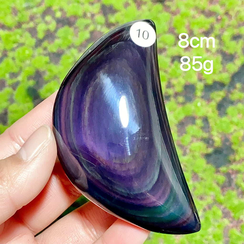 Natural Crystal Rainbow Obsidian Plam Moon