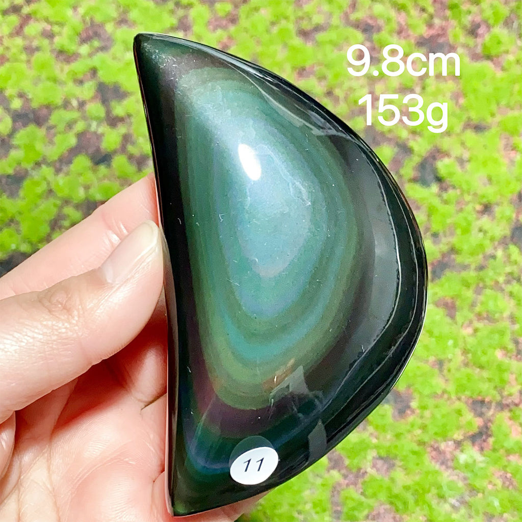 Natural Crystal Rainbow Obsidian Plam Moon