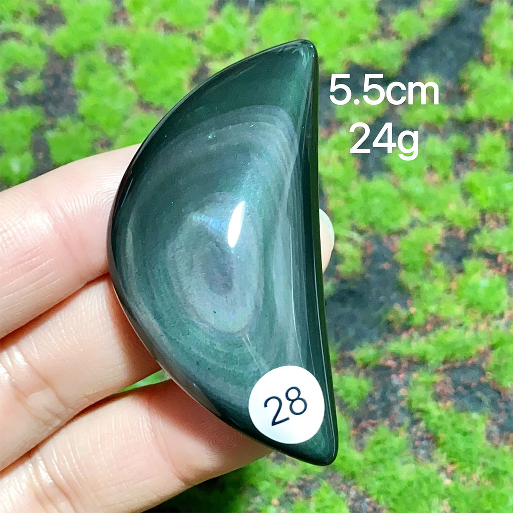 Natural Crystal Rainbow Obsidian Plam Moon