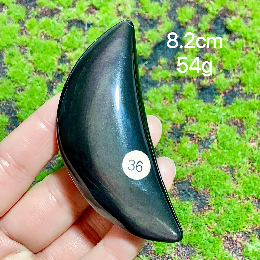 Natural Crystal Rainbow Obsidian Plam Moon