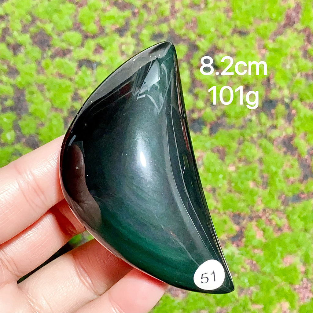 Natural Crystal Rainbow Obsidian Plam Moon