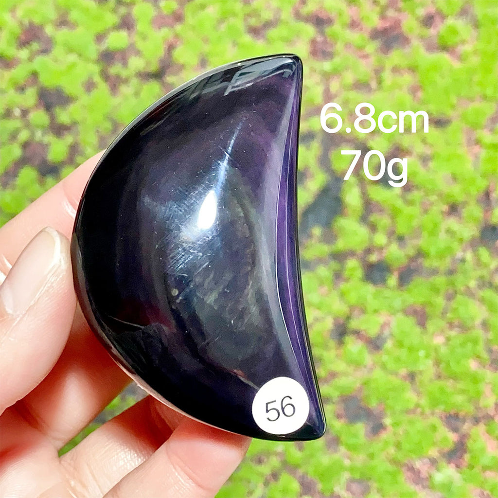 Natural Crystal Rainbow Obsidian Plam Moon