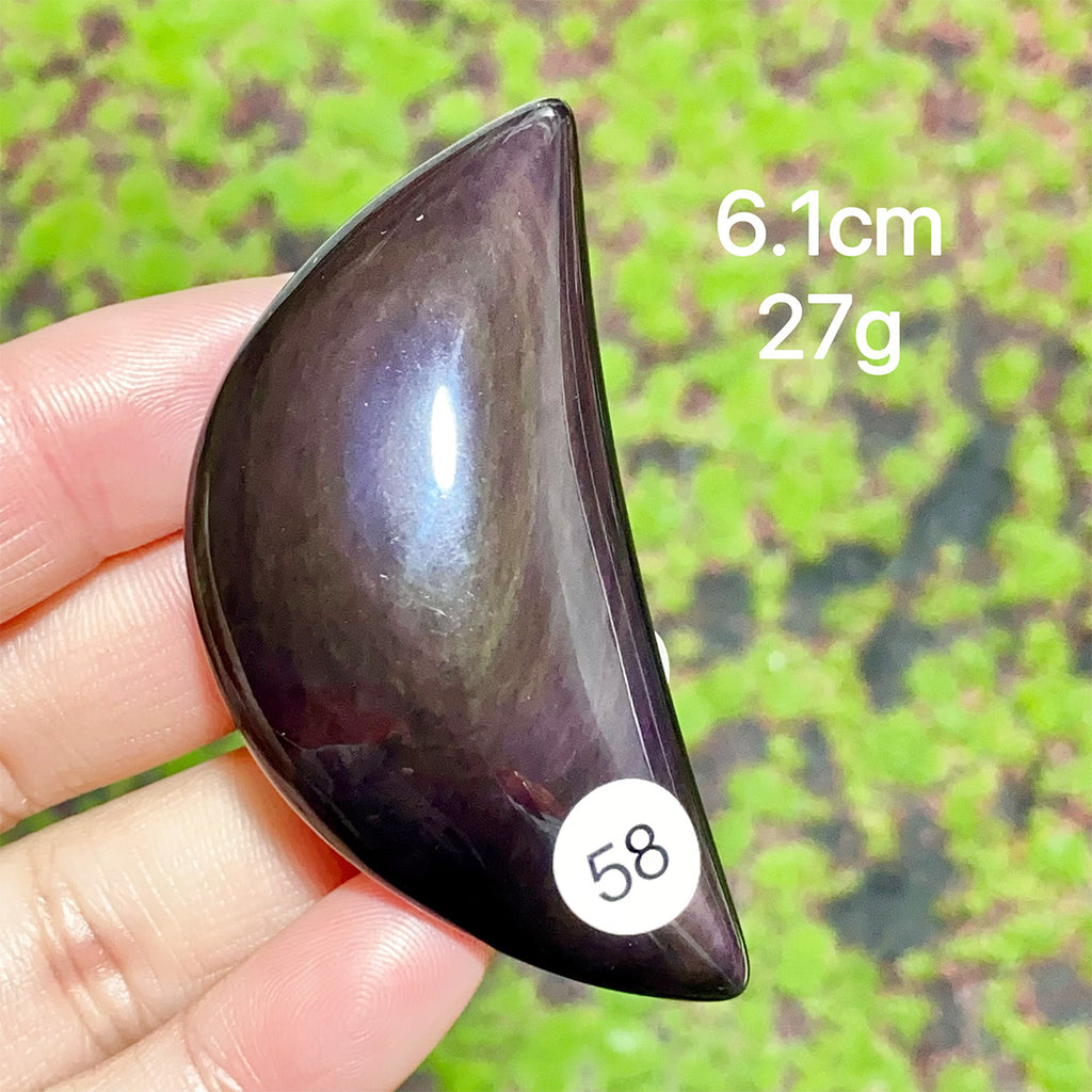 Natural Crystal Rainbow Obsidian Plam Moon