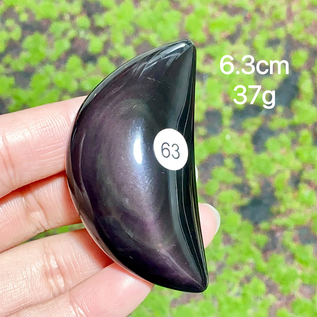 Natural Crystal Rainbow Obsidian Plam Moon